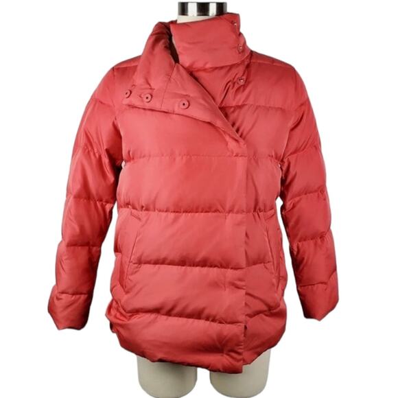 J. Jill Chloe cozy down puffer coat with funnel neck coral jacket size XS - Picture 2 of 12